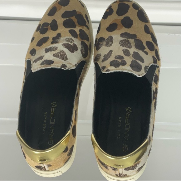 Cole Haan Pro Series Sneakers Leather Lining Tan Brown Animal Print Size: 9C - Picture 3 of 13